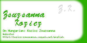 zsuzsanna kozicz business card
